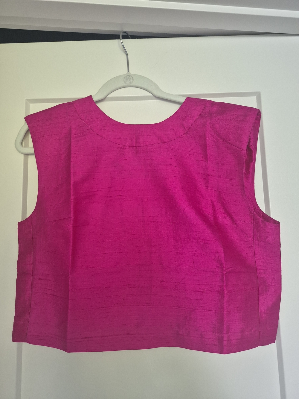 NWT Julia Amory Sleeveless Tank Top Dupioni Silk In Fuschia